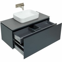 Тумба под раковину Allen Brau Infinity 100 1+1, подвесная, антрацит матовый