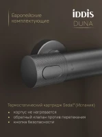 Термостатический смеситель IDDIS Duna DUNGM02i74WA графит матовый