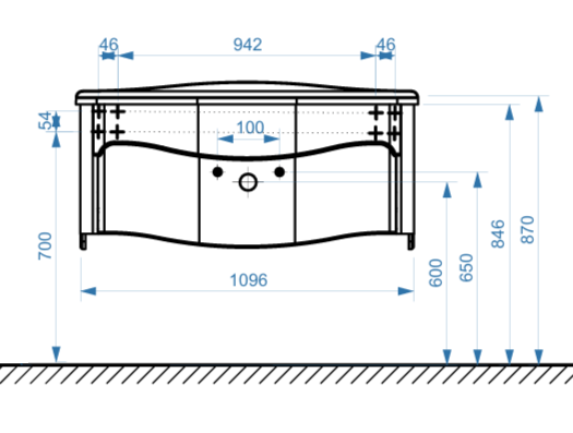 Тумба с раковиной Belux Анжело НП 110-01 подвесная, глянцевая белая