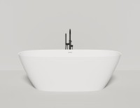 Ванна из искусственного камня Salini Sofia S-Sense 185x90 см, отдельностоящая, белая, овальная, со сливом-переливом, с донным клапаном
