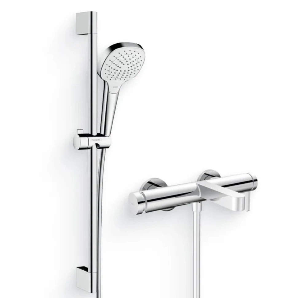 Душевой комплект Смеситель Hansgrohe Finoris 76420000 хром + Гарнитур Croma Select E Vario 26582400