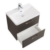 Мебель для ванной комнаты BelBagno Due 60 подвесная, 2 ящика, оружейная сталь