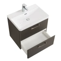 Мебель для ванной комнаты BelBagno Due 60 подвесная, 2 ящика, оружейная сталь