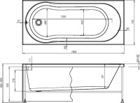 Акриловая ванна Aquanet Light 243871 160x70 см, пристенная, белая, с каркасом
