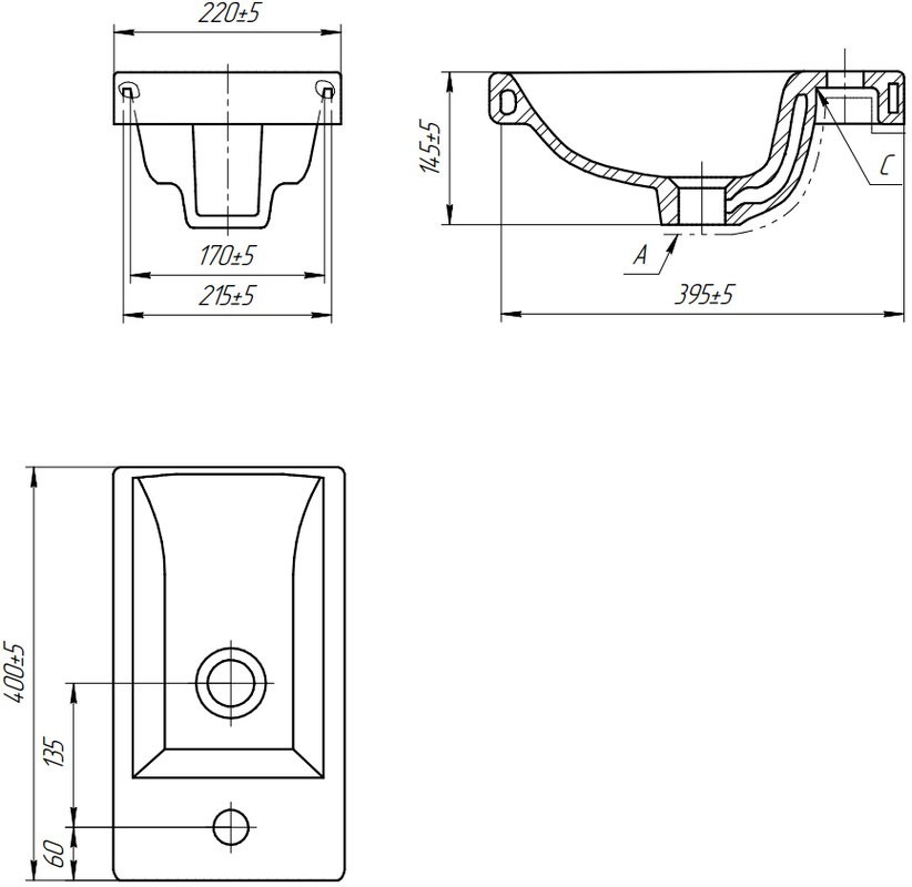 Тумба с раковиной Style Line Соло 40 белая