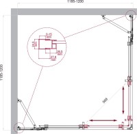 Душевой уголок BelBagno Luce A-22-100+20-C-Cr профиль хром, стекло прозрачное