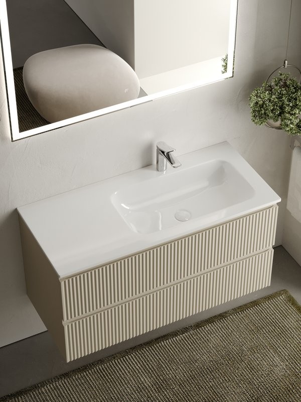 Тумба с раковиной Sancos Snob R 100 см, R, beige soft
