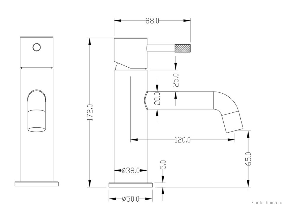 Смеситель для раковины Boheme Uno 461-BRB brushed bronze