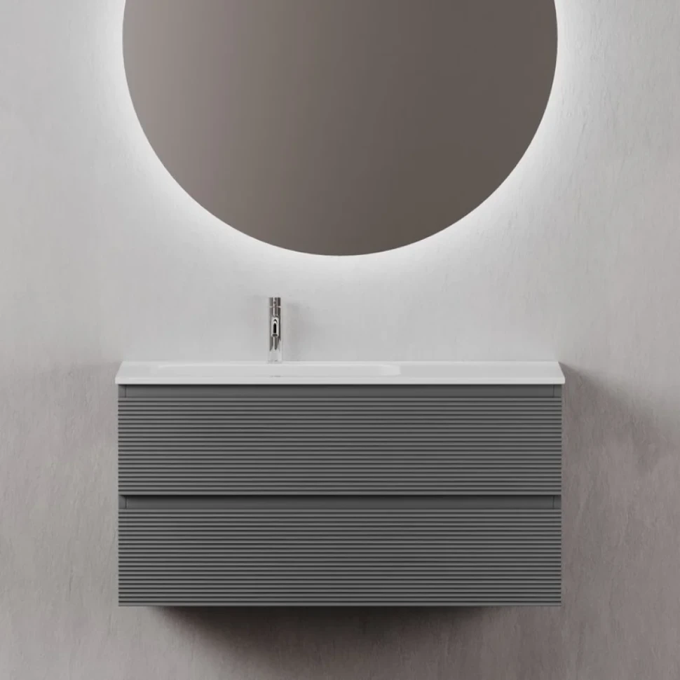 Тумба с раковиной Sancos Folk 100 L grey soft