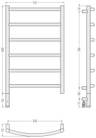 Полотенцесушитель электрический Сунержа Галант 3.1 30-6000-8050 90x55 см, подключение слева, матовый белый, лесенка