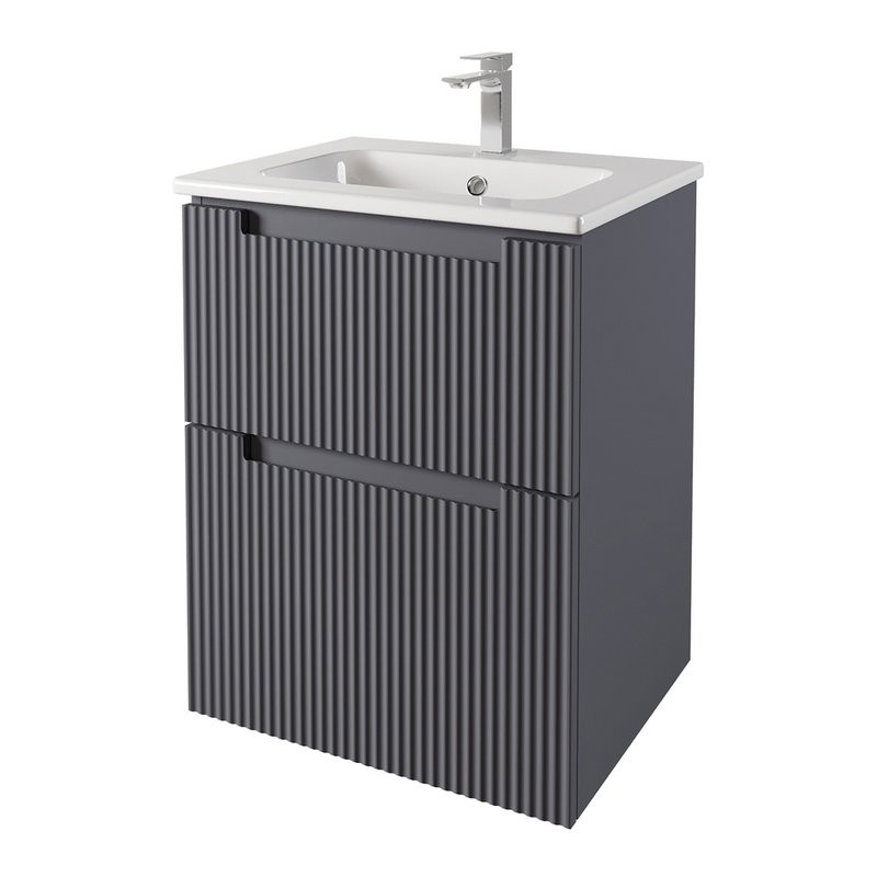 Тумба под раковину без столешницы Dreja Euphoria 60 матовый серый базальт