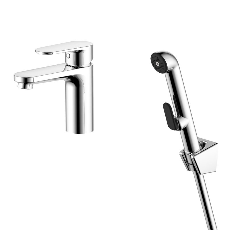 Смеситель для раковины AQUATEK Ника AQ1812CR с гигиеническим душем, хром