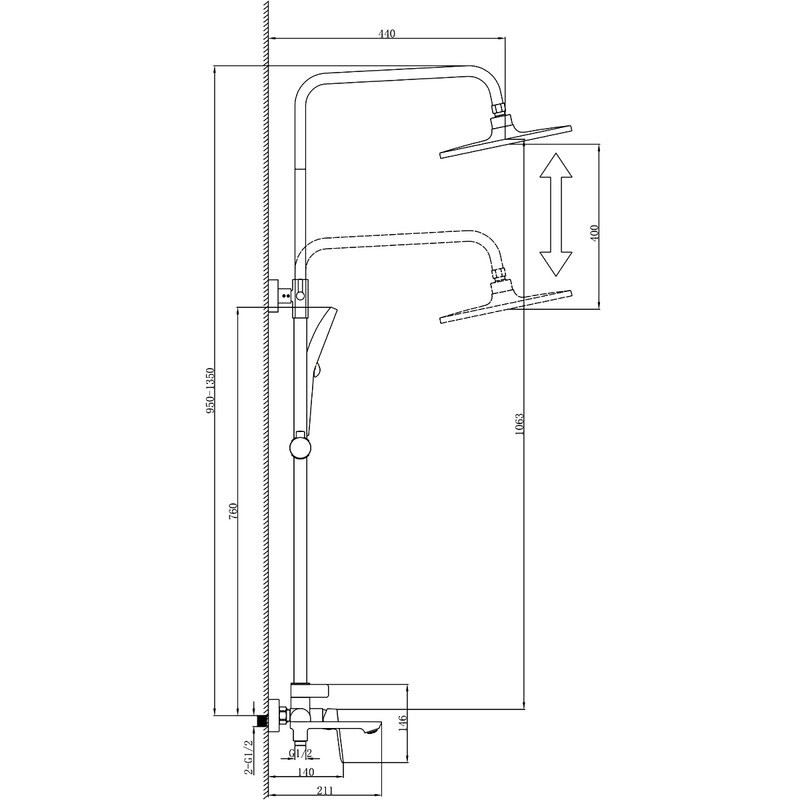 Душевая стойка AZARIO Alanti AZ-K2332-1GR серый графит