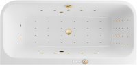 Акриловая ванна Excellent Arana Nano 180x85 см, встраиваемая, с гидромассажем, белая, с каркасом, со сливом-переливом, фурнитура золото