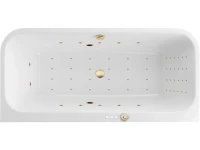 Акриловая ванна Excellent Arana Nano 180x85 см, встраиваемая, с гидромассажем, белая, с каркасом, со сливом-переливом, фурнитура золото