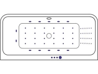 Акриловая ванна Excellent Arana Nano 180x85 см, встраиваемая, с гидромассажем, белая, с каркасом, со сливом-переливом, фурнитура золото