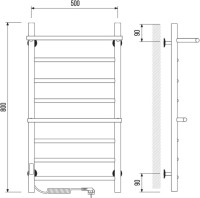 Полотенцесушитель электрический Laris Лавина П9 500/800 L Полотенцесушитель электрический Laris Лавина П9 500/800 L