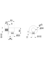 Шланговое подключение WHITECROSS Y1018CR хром