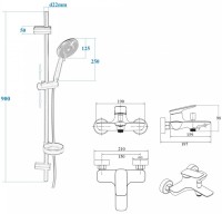 Душевой комплект BOND Circle B34-5288 матовый черный