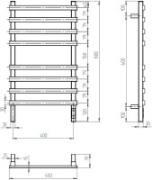 Полотенцесушитель электрический Двин N plaza neo 80/40 чёрный матовый