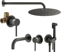 Комплект для ванной Plumberia Selection Ixo KITZXO01GR210 С ВНУТРЕННЕЙ ЧАСТЬЮ, графит матовый