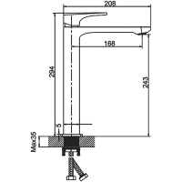 Смеситель для раковины BELZ B11709-3 оружейная сталь Смеситель для раковины BELZ B11709-3 оружейная сталь