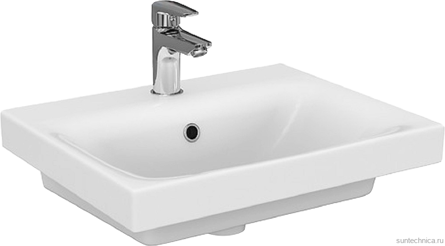 Тумба с раковиной SanStar Diva 50 напольная, матовая белая, дуб вотан, раковина Moduo 50