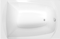 Акриловая ванна 1MarKa Elegance Стандарт 1+ 140x70 см, пристенная, белая, на ножках, с экраном, со сливом-переливом