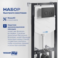 Система инсталляции для унитазов Wasserkraft Aller 10TLT.010.ME.MB01 с кнопкой смыва матовой черной