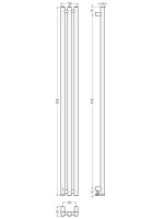 Полотенцесушитель электрический Сунержа Терция 4.0 00-0884-1506 150x15 см, подключение слева, скрытое подключение слева, без покрытия, I-образный