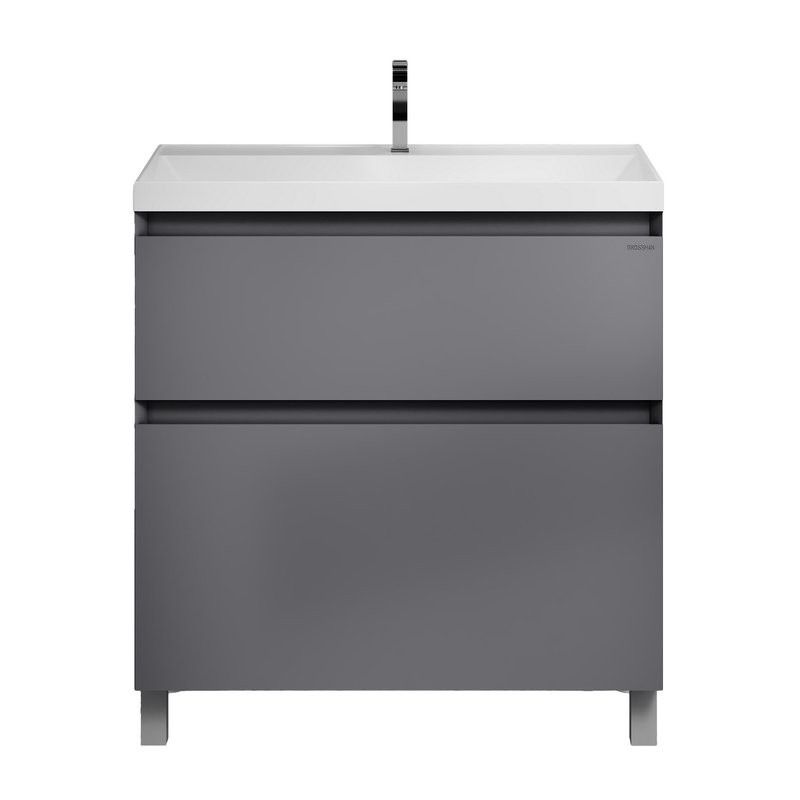 Тумба с раковиной Grossman Меркадо 80 напольная, матовый графит