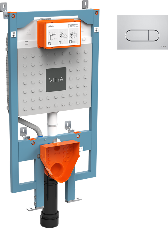 Система инсталляции для унитазов VitrA V8 768-5800-01 с кнопкой смыва Root Square 740-2280 хром