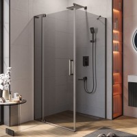 Душевой уголок Cezares Slider AH 1 100-100/110 GRIGIO GM профиль оружейная сталь, стекло серое