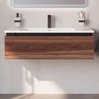 Тумба с раковиной Cezares Slider 100 подвесная, 1 ящик, орех дымчатый