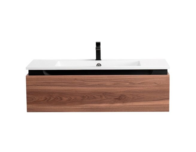 Тумба с раковиной Cezares Slider 100 подвесная, 1 ящик, орех дымчатый