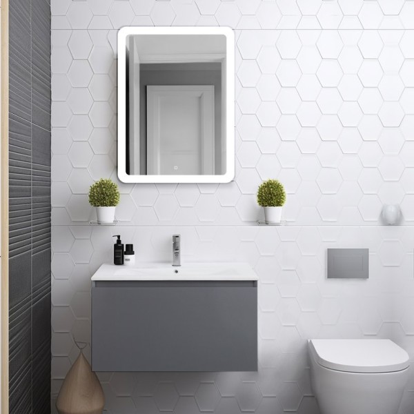 Мебель для ванной комнаты Art&Max Latina 80 подвесная, с ящиком, серая