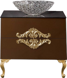 Тумба с раковиной Armadi Art NeoArt 80 шоколад с ручками NeoArt золото, с ножками
