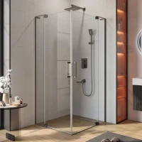 Душевой уголок Cezares Slider AH 2 90/100-100/110 C GM профиль оружейная сталь, стекло прозрачное