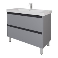 Тумба с раковиной Dreja Luxury Plus 105 подвесная, серый базальт