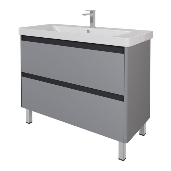 Тумба с раковиной Dreja Luxury Plus 105 подвесная, серый базальт