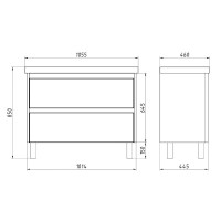Тумба с раковиной Dreja Luxury Plus 105 подвесная, серый базальт