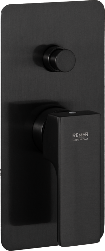 Встраиваемый смеситель для душа и ванны Remer Absolute AU09KBCFP черный хром брашированный