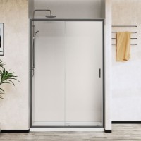 Душевая дверь в нишу Vincea City VDS-5CT110CLGM 110 см, профиль вороненая сталь, стекло прозрачное