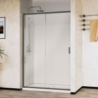 Душевая дверь в нишу Vincea City VDS-5CT110CLGM 110 см, профиль вороненая сталь, стекло прозрачное