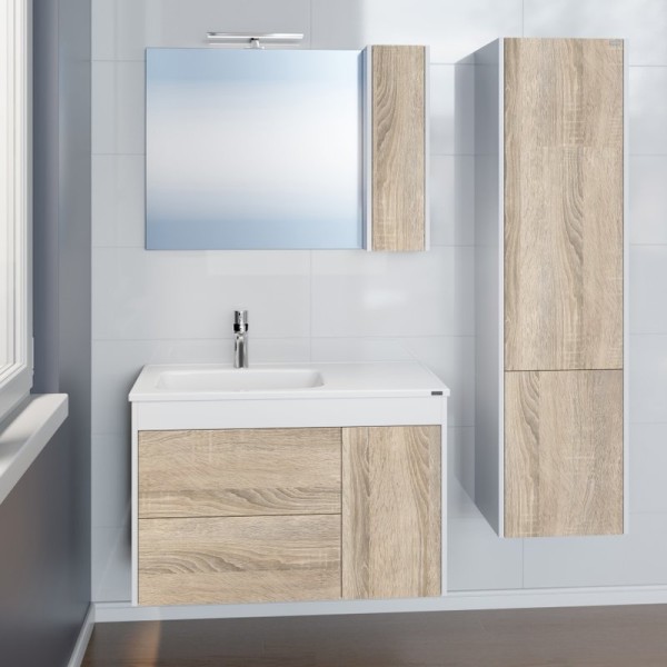 Мебель для ванной комнаты СаНта Меркурий 90 подвесная, 2 ящика, янтарная