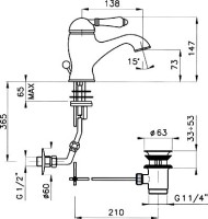 Смеситель для раковины Nicolazzi Classica lusso Classica Lusso 3402CR76 с д/к хром