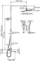 Душевая стойка Wasserkraft Lopau A199.069.126.010.CH Thermo с термостатом, хром