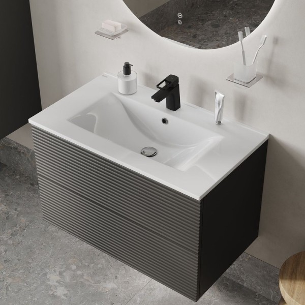 Тумба под раковину подвесная IDDIS, 80 см, темно-серый, Bild,  BIL80G0i95