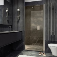 Душевая дверь в нишу Maybahglass MGD-441-5 99 см, профиль матовый хром, стекло бронза