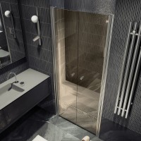 Душевая дверь в нишу Maybahglass MGD-441-5 99 см, профиль матовый хром, стекло бронза